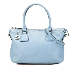 Gucci leather Interlocking G Charmy satchel light blue leather